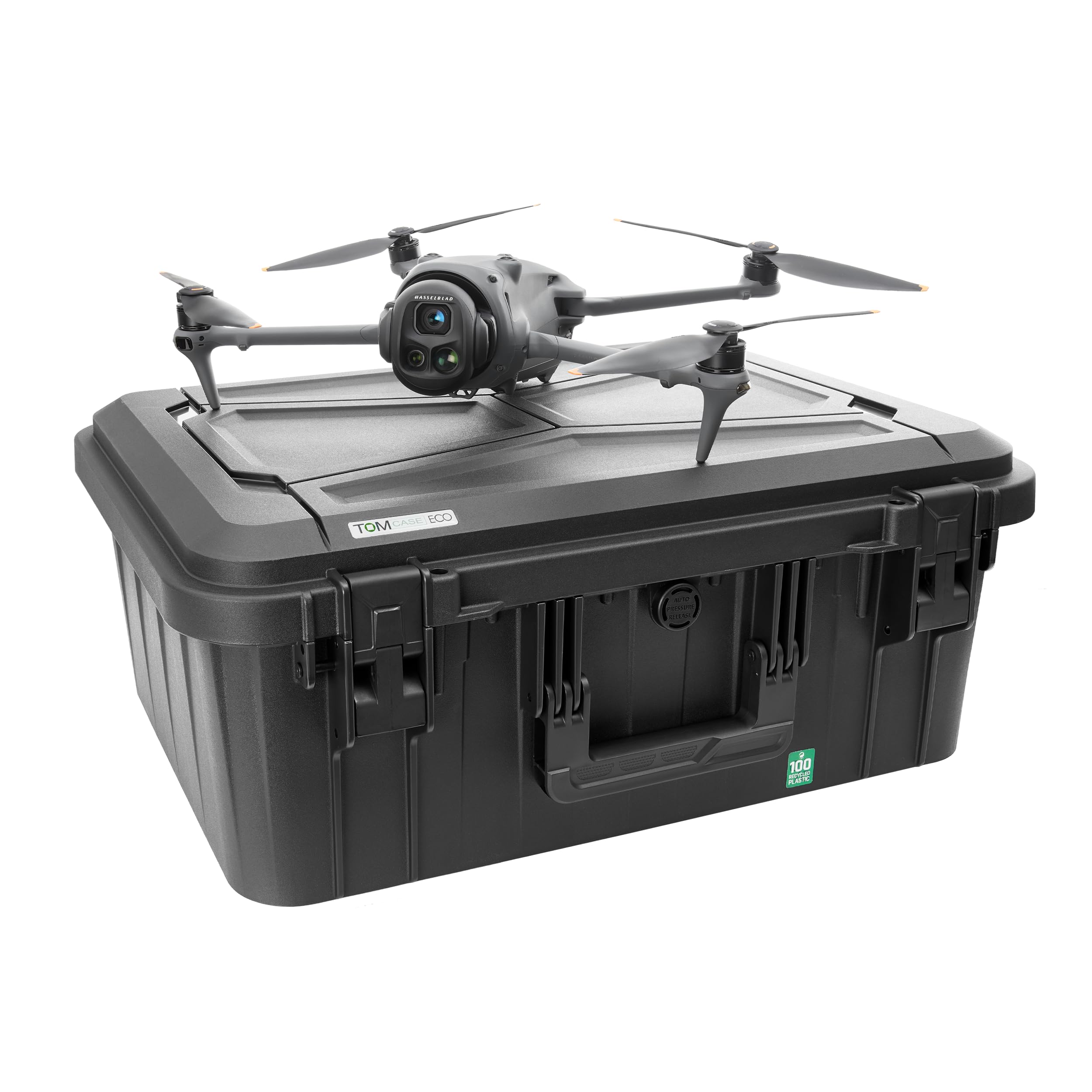 TOMcase Drohnenkoffer „Ready-to-Fly” für DJI Mavic 4 Pro | Koffer für Fly More/Creator Combo, mt RC2/RC Pro 2 – Hardcase wasserdichter ECO Schutzkoffer – Made in Germany