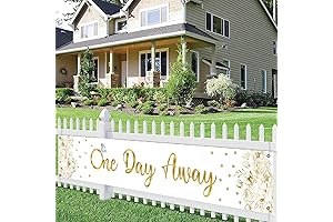 10ft x 2ft One Day Away Banner, Reusable Rehearsal Dinner Decoration