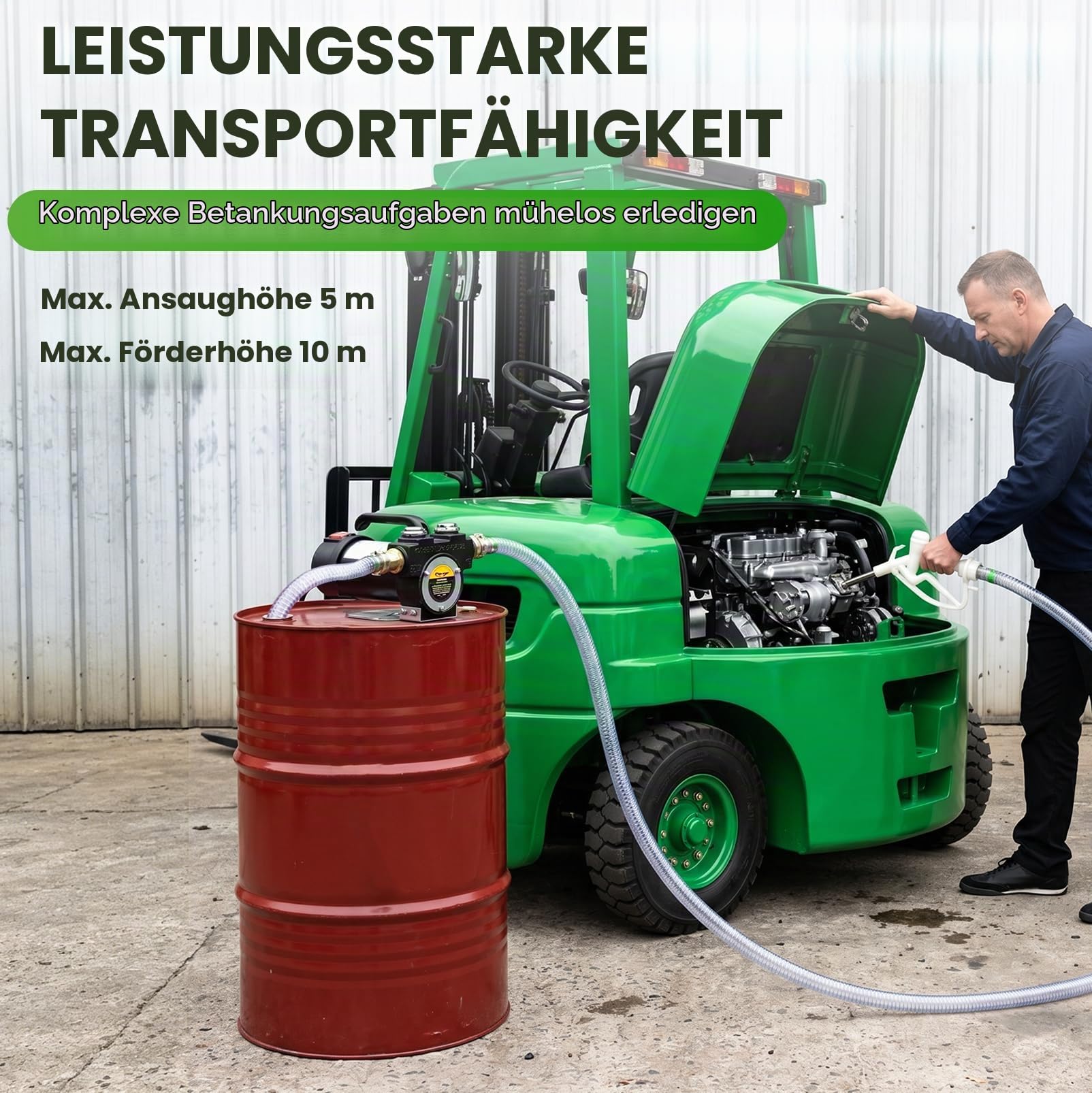 Elektrische Dieselpumpe 50L/Min, 12V Tragbare Kraftstoffpumpe, 300W