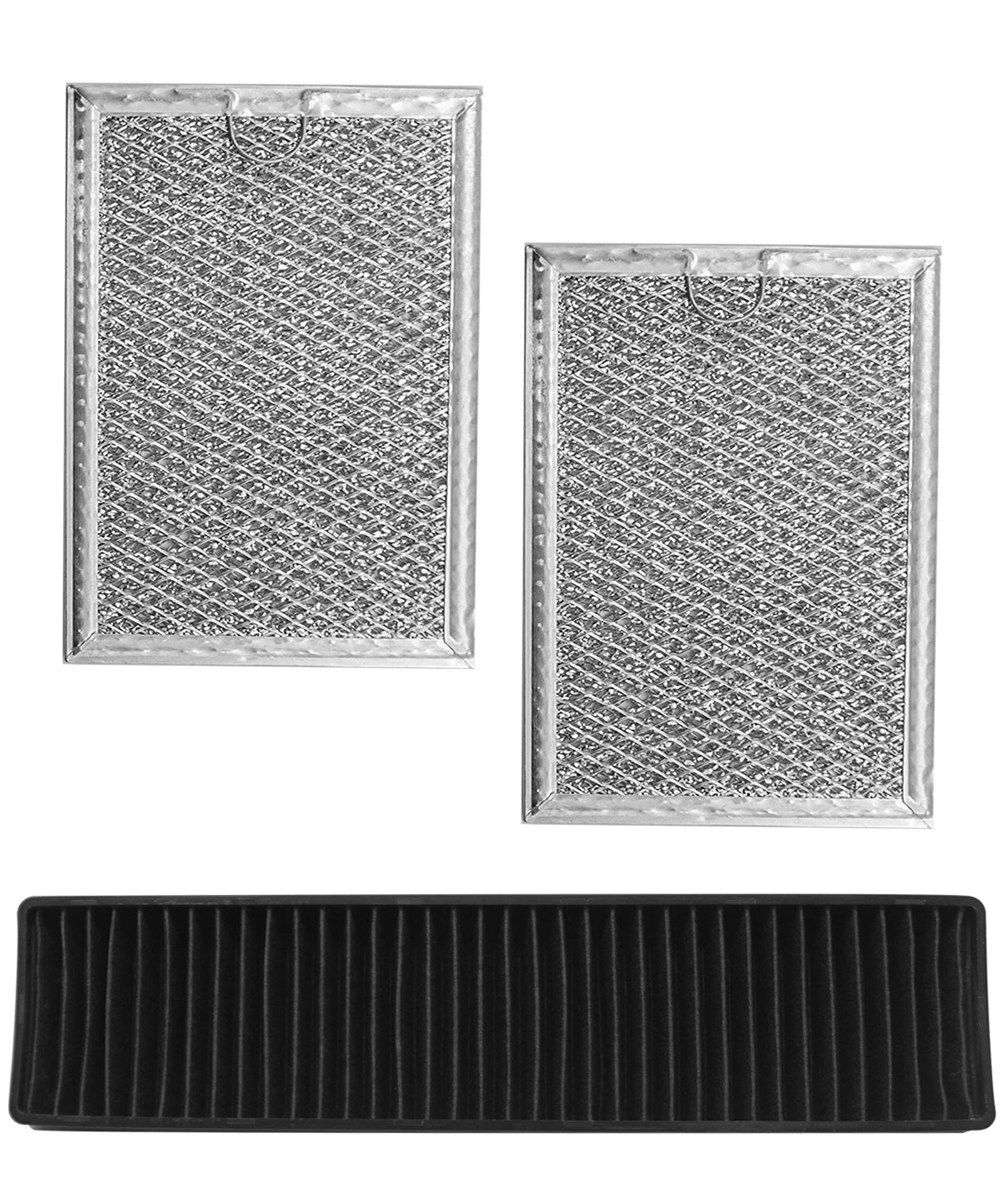 Microwave Filter Set Fits For GE JVM7195SK6SS PNM9216SK5SS JVM7195EK5ES JNM7196DK5BB JVM7195DK5WW JNM7196SK6SS Grease &amp; Charcoal Filters Replacement Part, 3 Pack