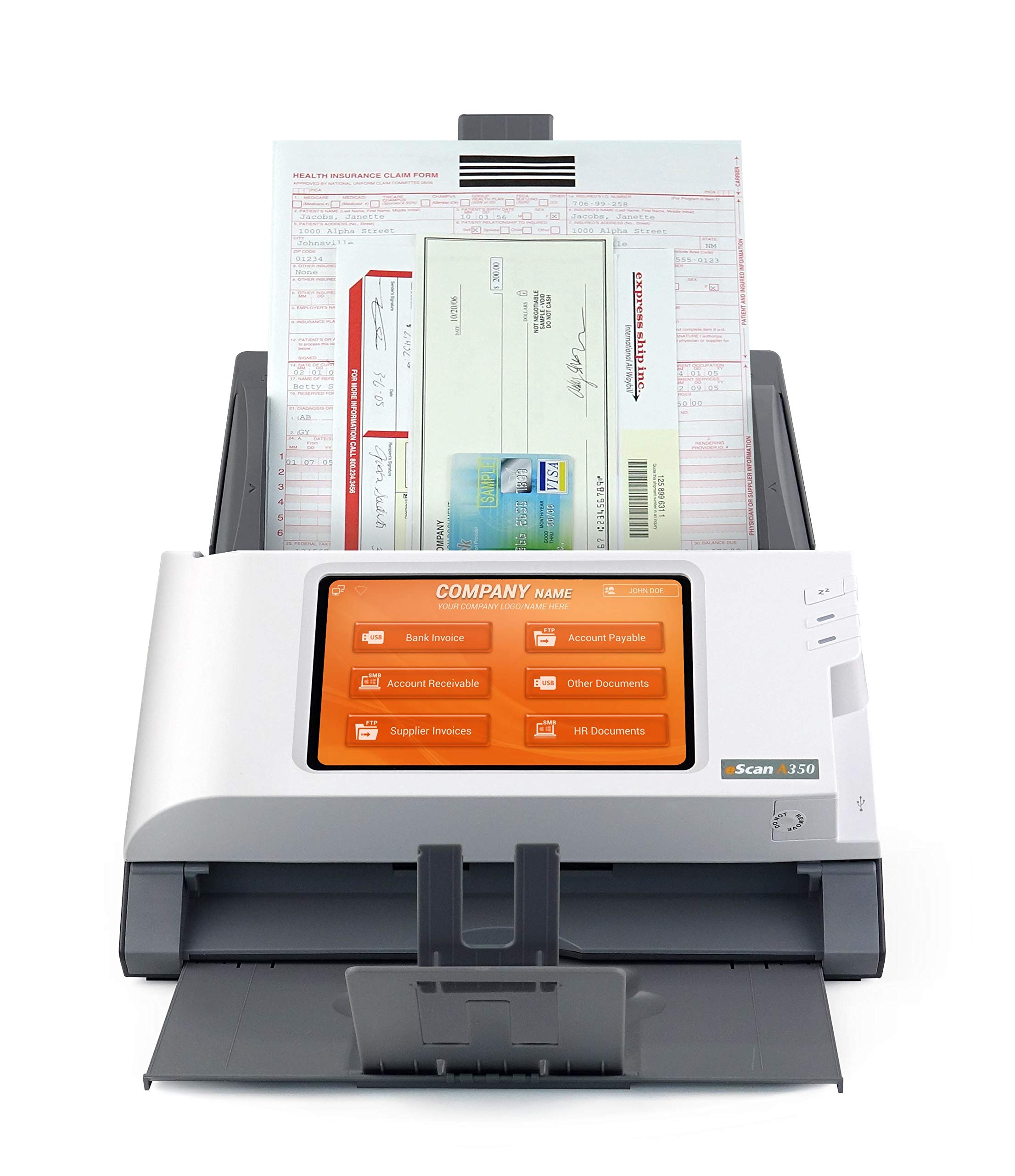 Plustek Escan A350 - Enterprise - Dokumentenscanner - Duplex - Legal - 600 Dpi X 600 Dpi - Bis Zu 25 Seiten/min. (einfarbig) / Bis Zu 25 Seiten/min.