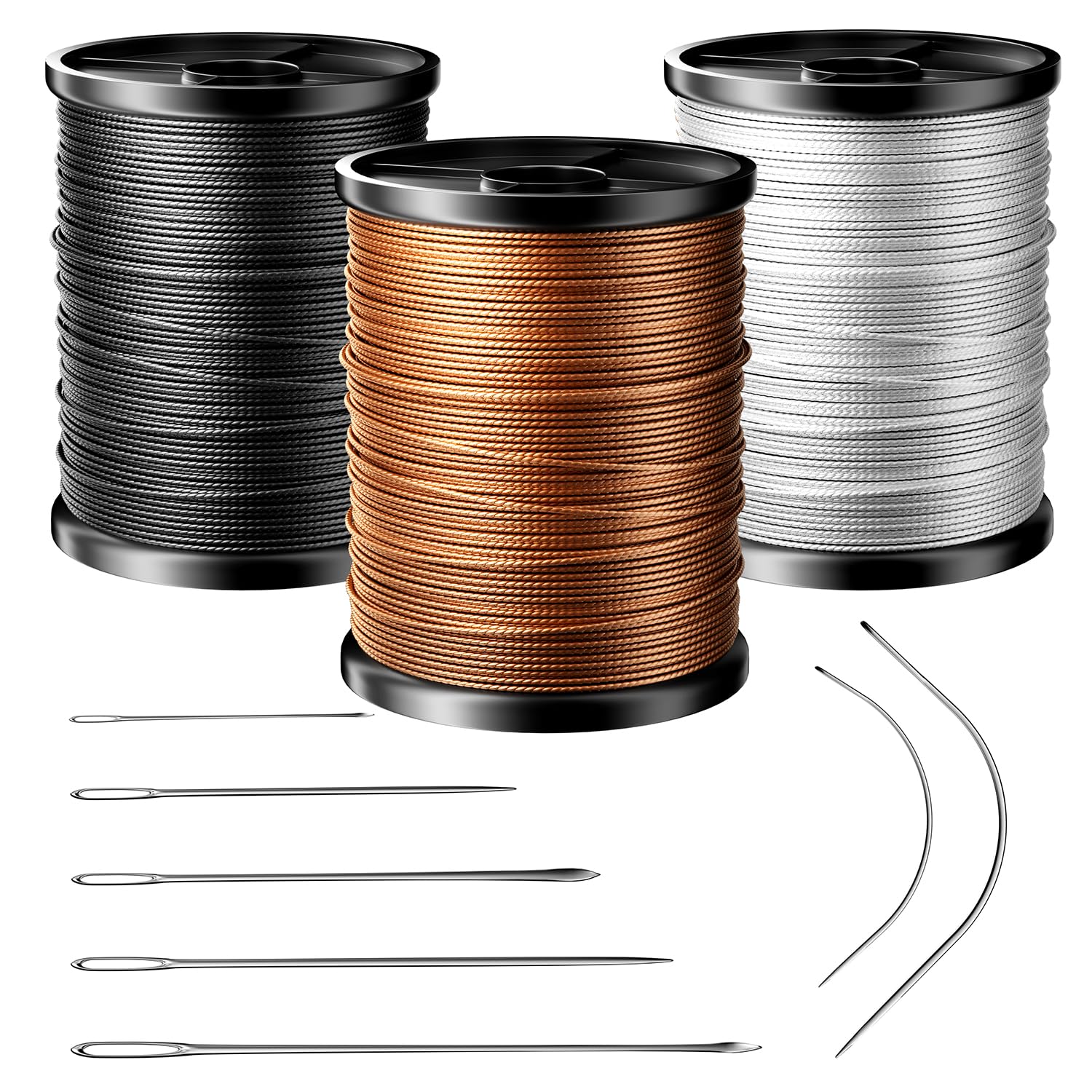 Upholstery Repair Sewing Thread Heavy Duty Thread Nylon Thread Leather Sewing Waxed Thread, 3 Colors