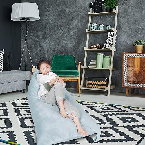 Miniatura 22 de LOLOMLO Funda para puf de almacenamiento de animales de peluche, terciopelo rosa, organizador de asiento para niños, adolescentes y adultos, sofá