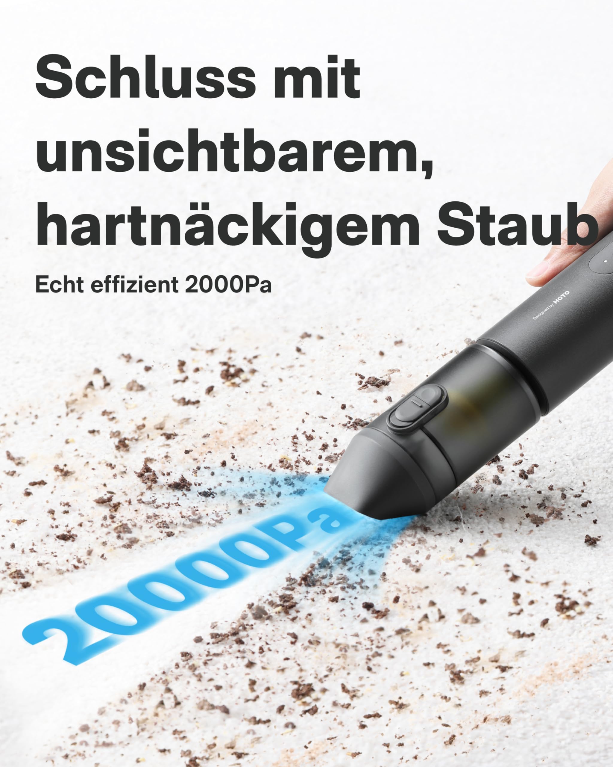 HOTO Handstaubsauger Akku 20000Pa Starke Saugkraft, 4-in-1-Kabelloser Autostaubsauger mit Gebläse- & Luftgebläsepumpe, Mini Staubsauger für Auto, Tierhaare, Teppich, Tastaturen & Schreibtisch