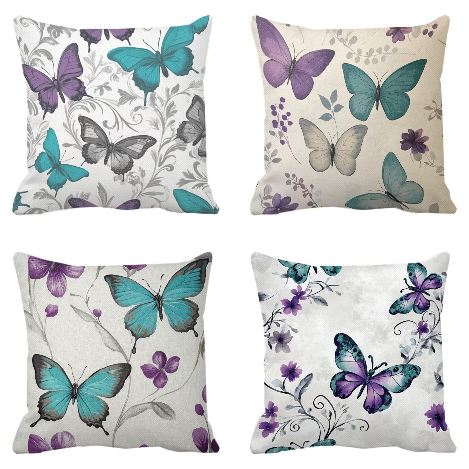 Housse coussin 35x35cm en lin avec fermeture éclair invisible et tissu déperlant
