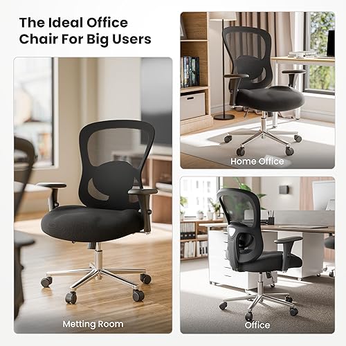 Miniatura 8 de EUREKA ERGONOMIC Hoss - Silla de oficina grande y alta para personas pesadas, silla de oficina resistente de 500 libras, silla de escritorio