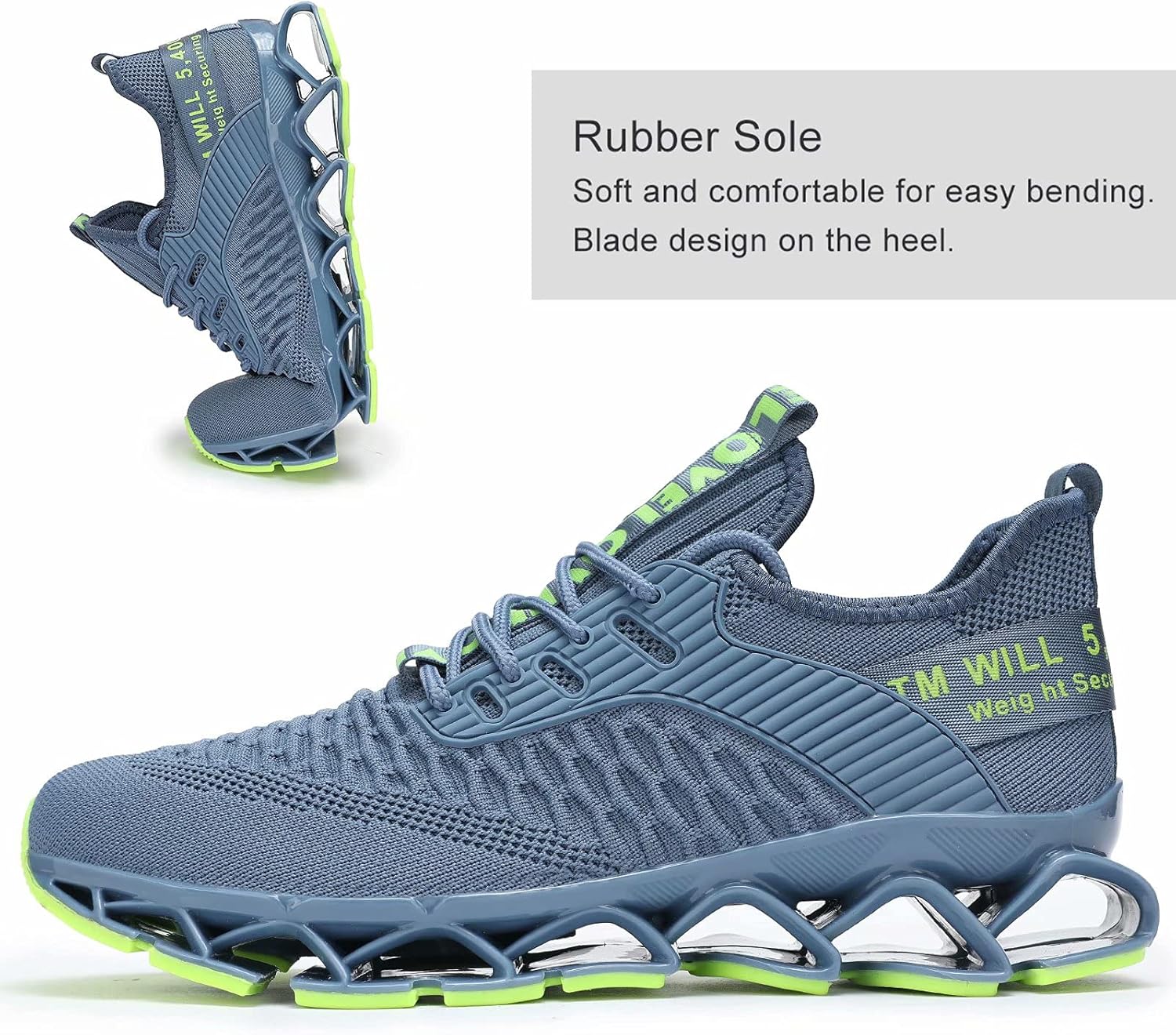 Vooncosir Men's Fashion Sneakers Breathable Mesh Running Shoes Blade Non Slip Soft Sole Casual Athletic Walking Shoes - Image 2