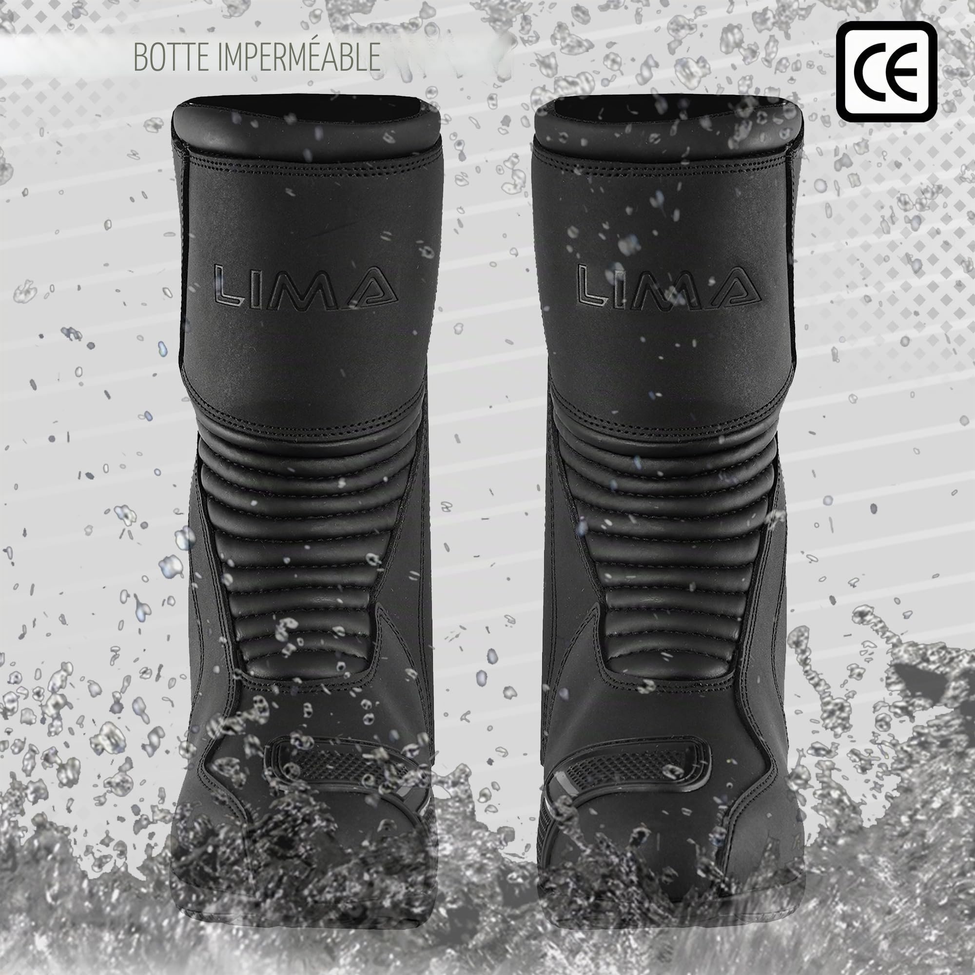 Bottes de moto de tourisme en cuir véritable pour homme, homologuées CE, imperméables, semelle en caoutchouc antidérapante, protection renforcée
