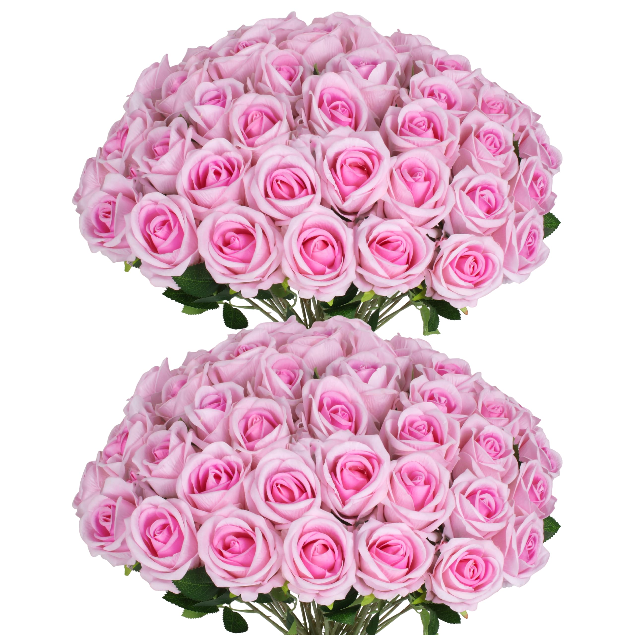 Jefuzh 50 PCS Fake Pink Roses