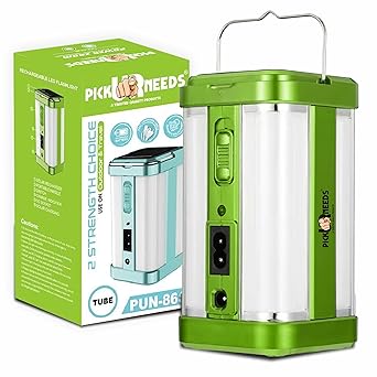 Pick Ur Needs Rechargeable 4 Side Tube With 2 Multiple Mode Extra Bright Dc / Solar Lantern 5 Hrs Torch Emergency Light, Blue