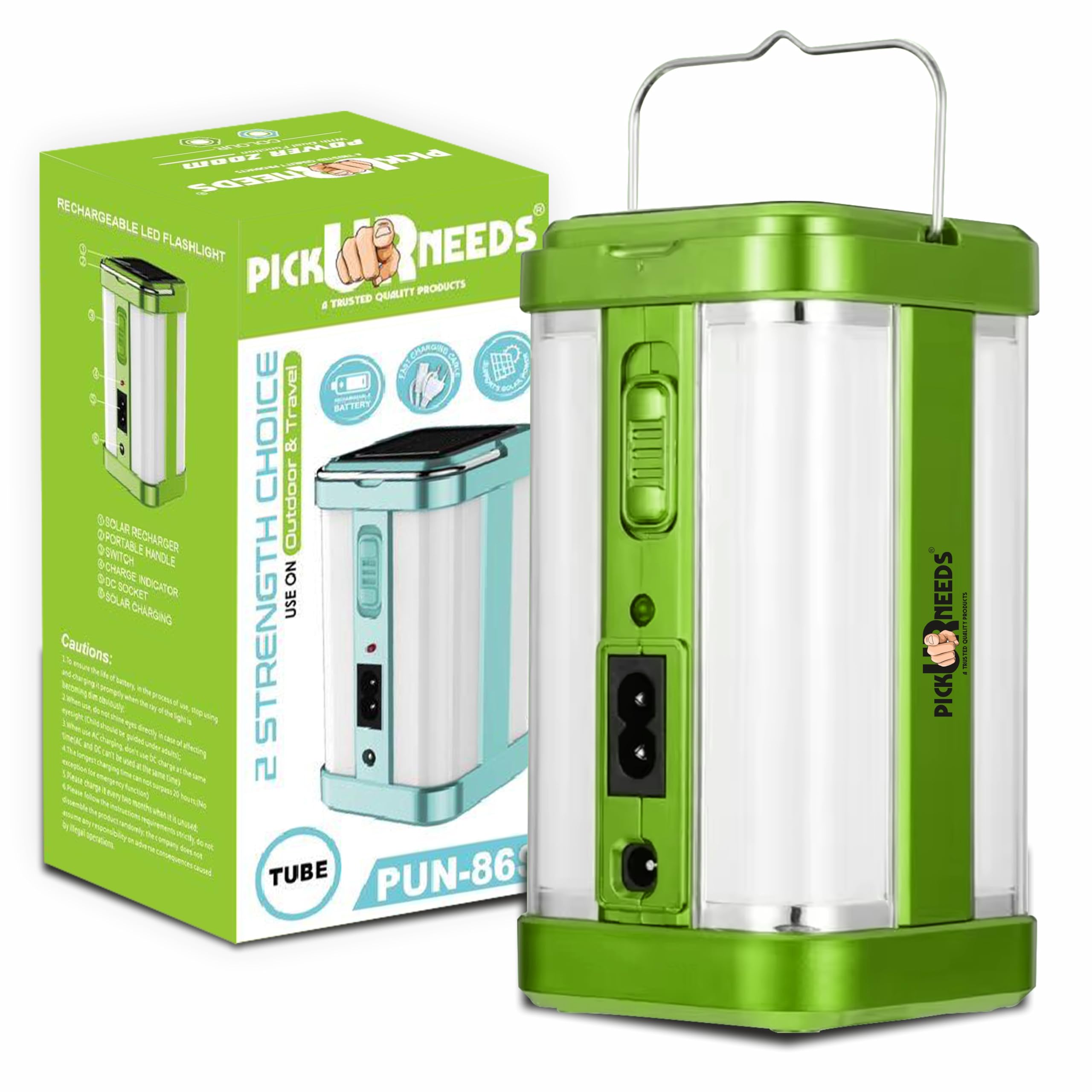 Pick Ur Needs Rechargeable 4 Side Tube With 2 Multiple Mode Extra Bright Dc / Solar Lantern 5 Hrs Torch Emergency Light, Blue (B0D79DB4X2) Amazon Price History, Amazon Price Tracker