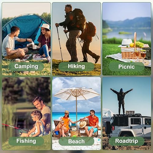 Miniatura 6 de Colchoneta de dormir para acampar con almohada extra gruesa de 4.7 pulgadas, ultraligera autoinflable, colchón de sueño conectado con aislamiento