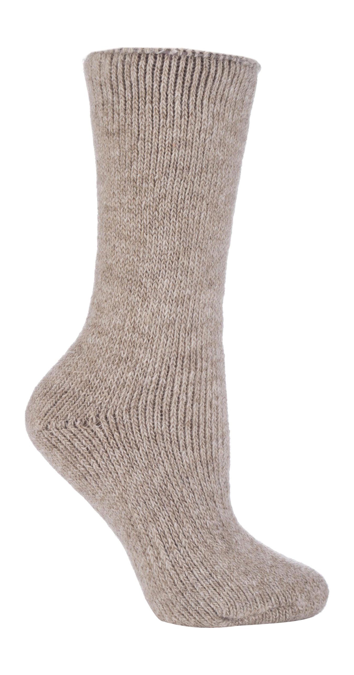 HEAT HOLDERS - Ladies Thick Winter Warm 2.7 TOG Short Cosy Thermal Wool Rich Socks (4-8 uk, Oatmeal Beige (S.Wool))