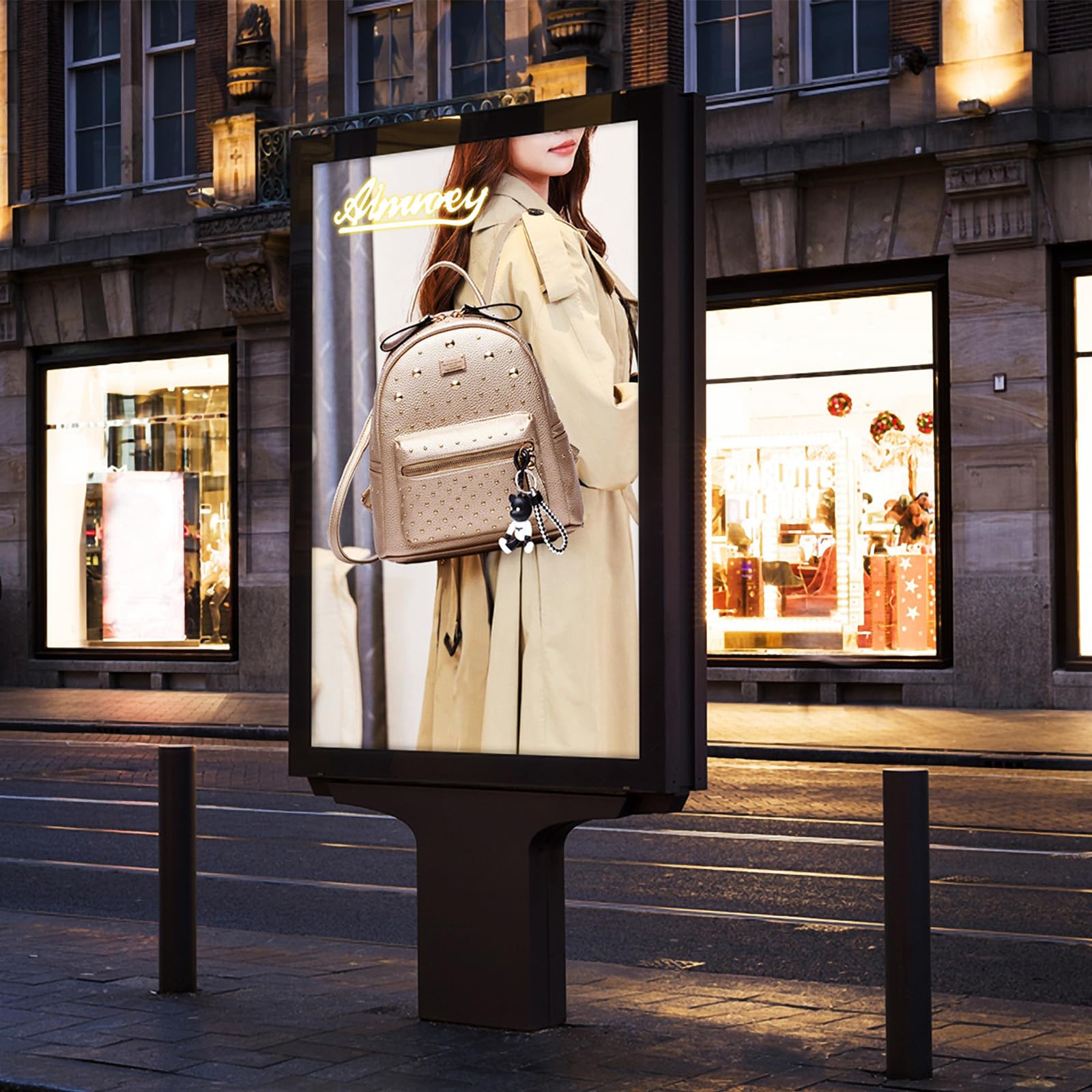 AINUOEY Donna Borse a Zaino Borsa a Zainetto Elegante Tracolla Zaini Firmate Marca Zainetti Antifurto PU pelle 76601 1 pz D'Oro