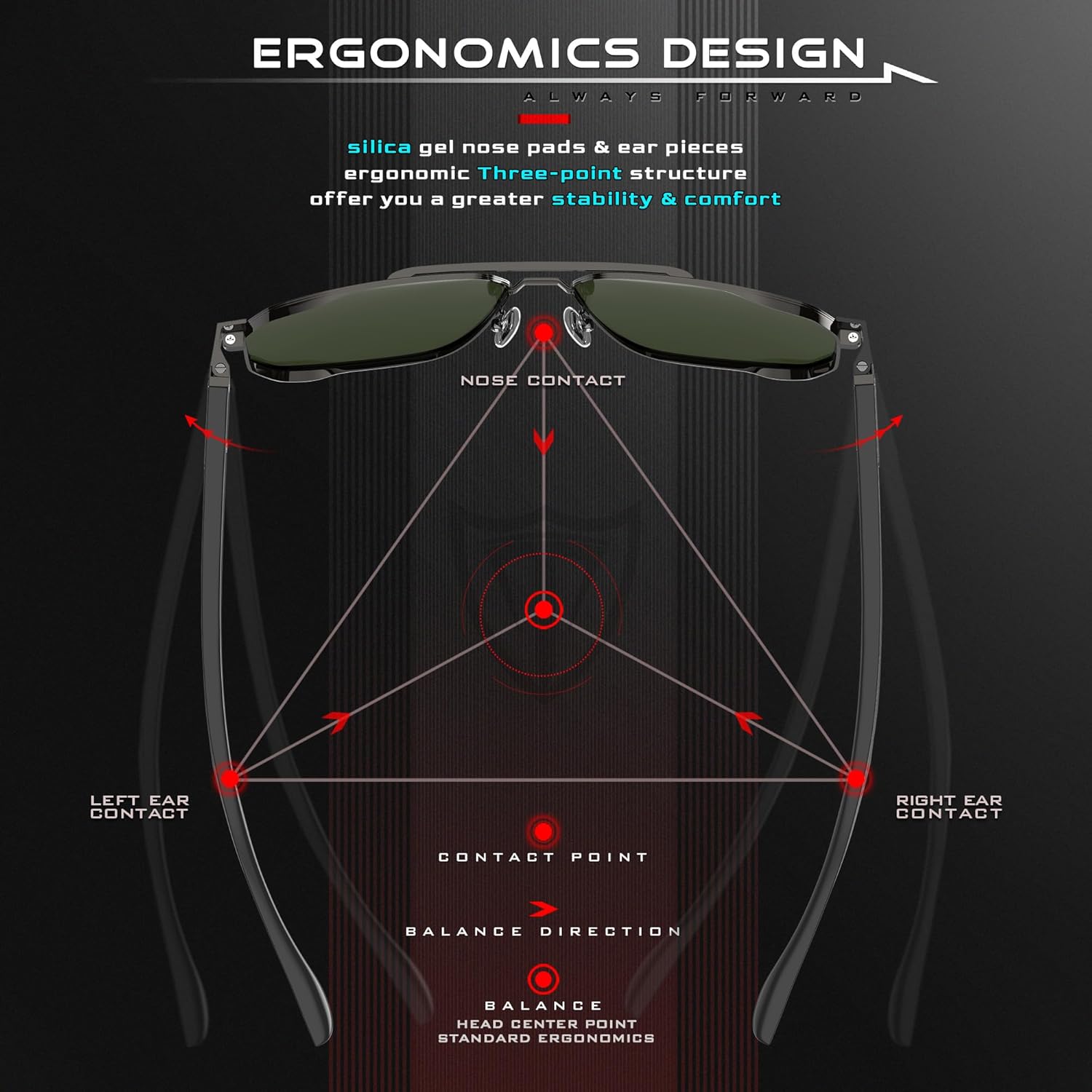 ATTCL Polarized Sunglasses for Men, Mens Sunglasses for Driving, Fishing, Golf, Pilot Square Metal Frame, UV400 - Image 6