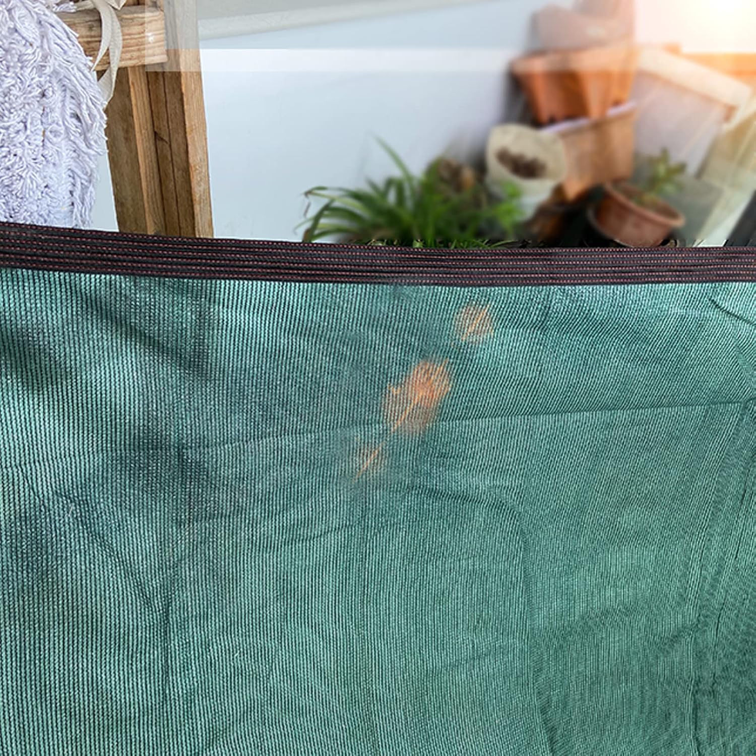 UV-Resistant Shade Cloth Net 95% Sunblock Mesh with Rope, Garden Greenhouse Kennel Cover Tarp, Water Permeable Dark Green Sunshade