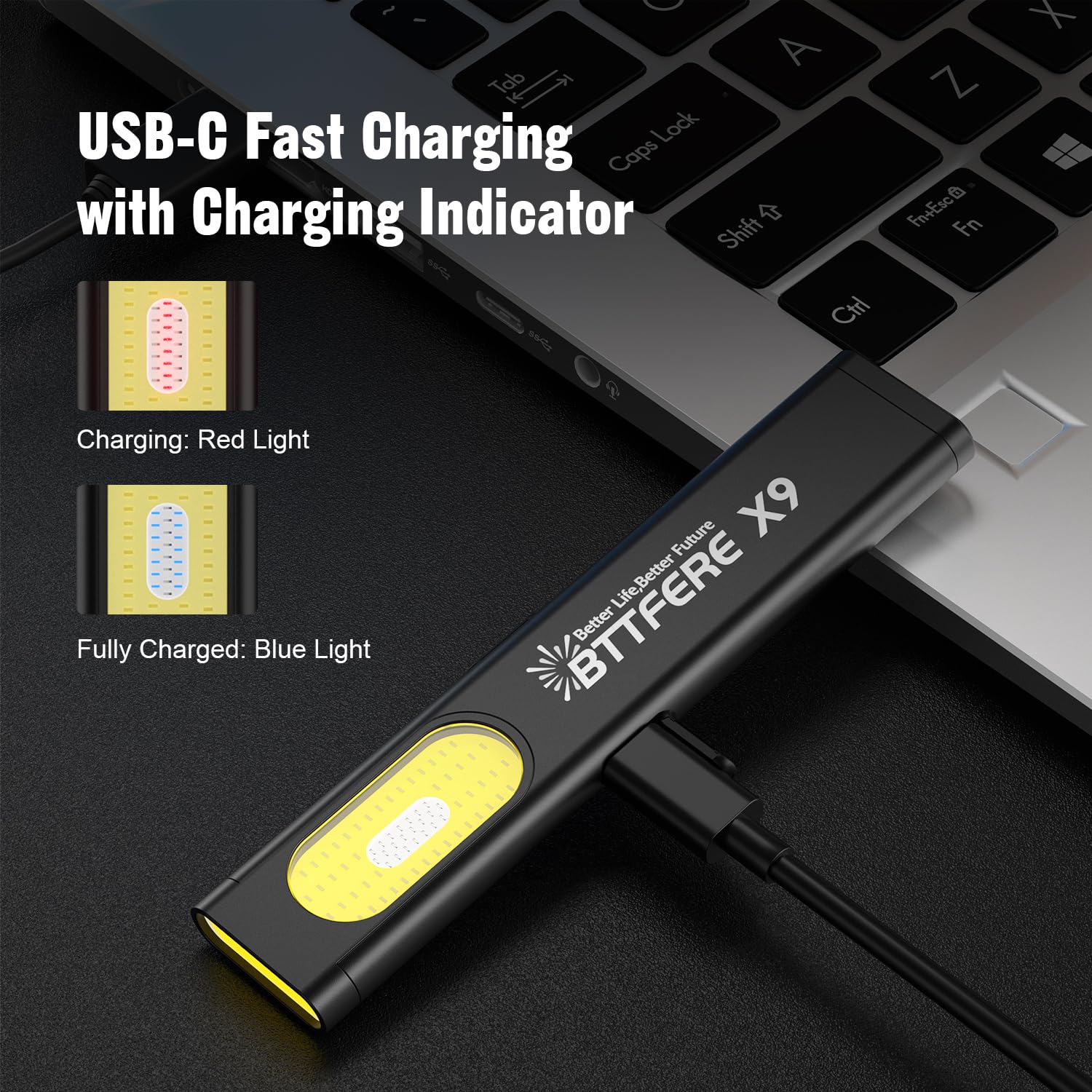 Paquete de 2 linternas de bolsillo EDC con clip de luz con base magnética – 675 lúmenes USB-C recargable delgada plana IPX4 impermeable modos duales linterna LED compacta para camping, viajes