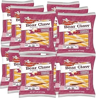 Cloverhill Cherry Cheese Bear Claws | Individually Packaged | 12 Pack