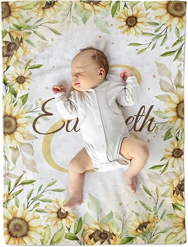 Miniatura 8 de AVIClothes Manta de bebé niña personalizada, mantas personalizadas de elefante para bebé, manta de bebé con nombre para niña, 30 x 40 pulgadas,
