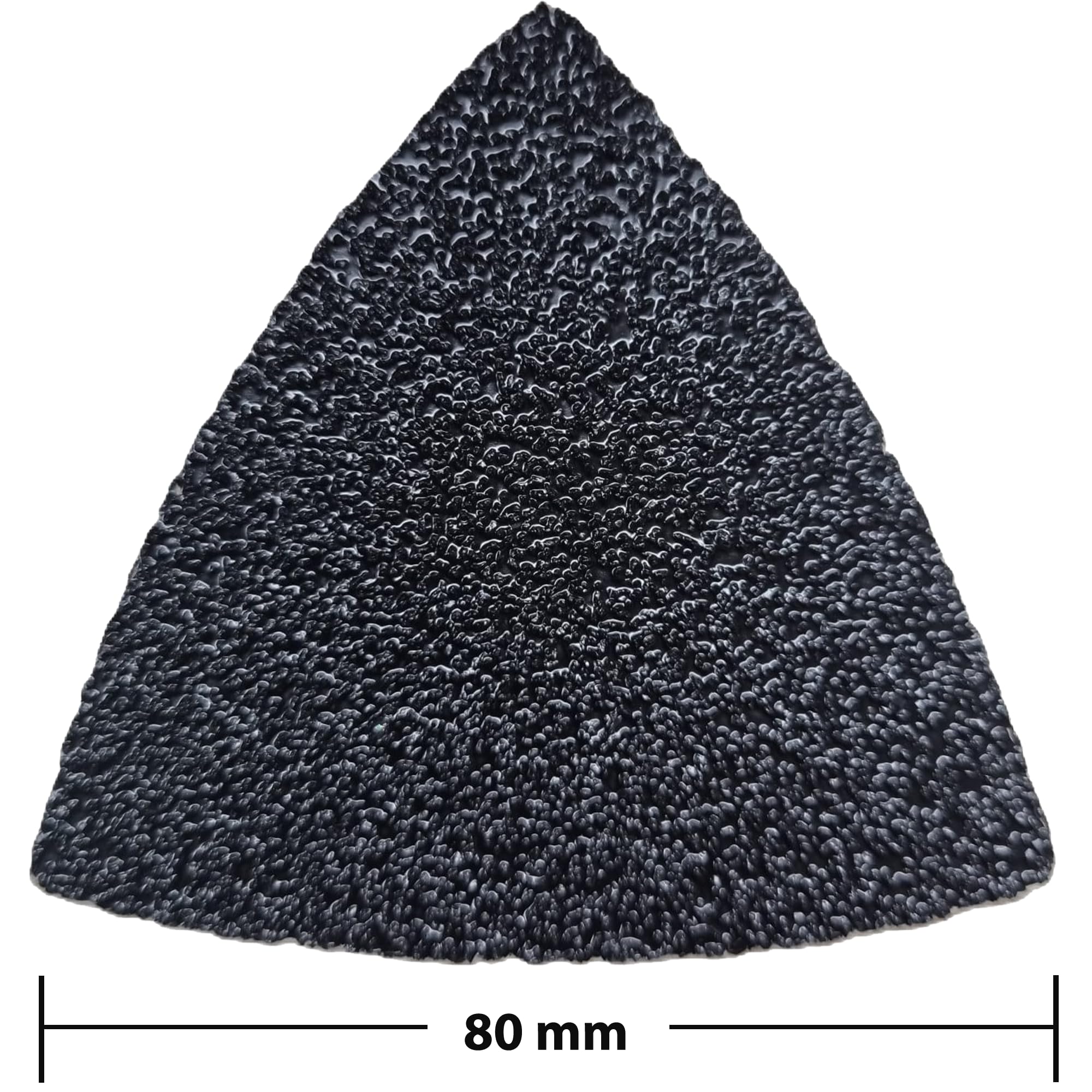 Fogli abrasivi triangolari 80 mm lunghezza bordo carburo di silicio, per oscillatore multiuso, fissaggio rapido Delta carta vetrata non forata autoadesiva, grana 60 – 50 pezzi