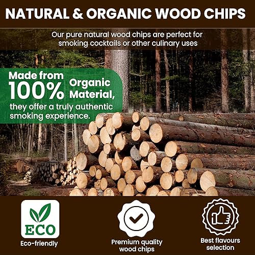 Miniatura 8 de Ahumador de astillas de madera para ahumar, ahumador de cóctel, 12 sabores de virutas de madera natural. Aserrín para regalo de esposo y padre,