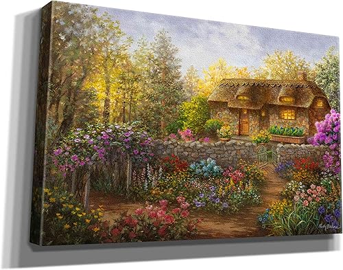 Vista 11 de Epic Graffiti 'Cottage Garden in Full Bloom ' por Nicky Boehme, arte de pared en lienzo, 18 x 12 pulgadas
