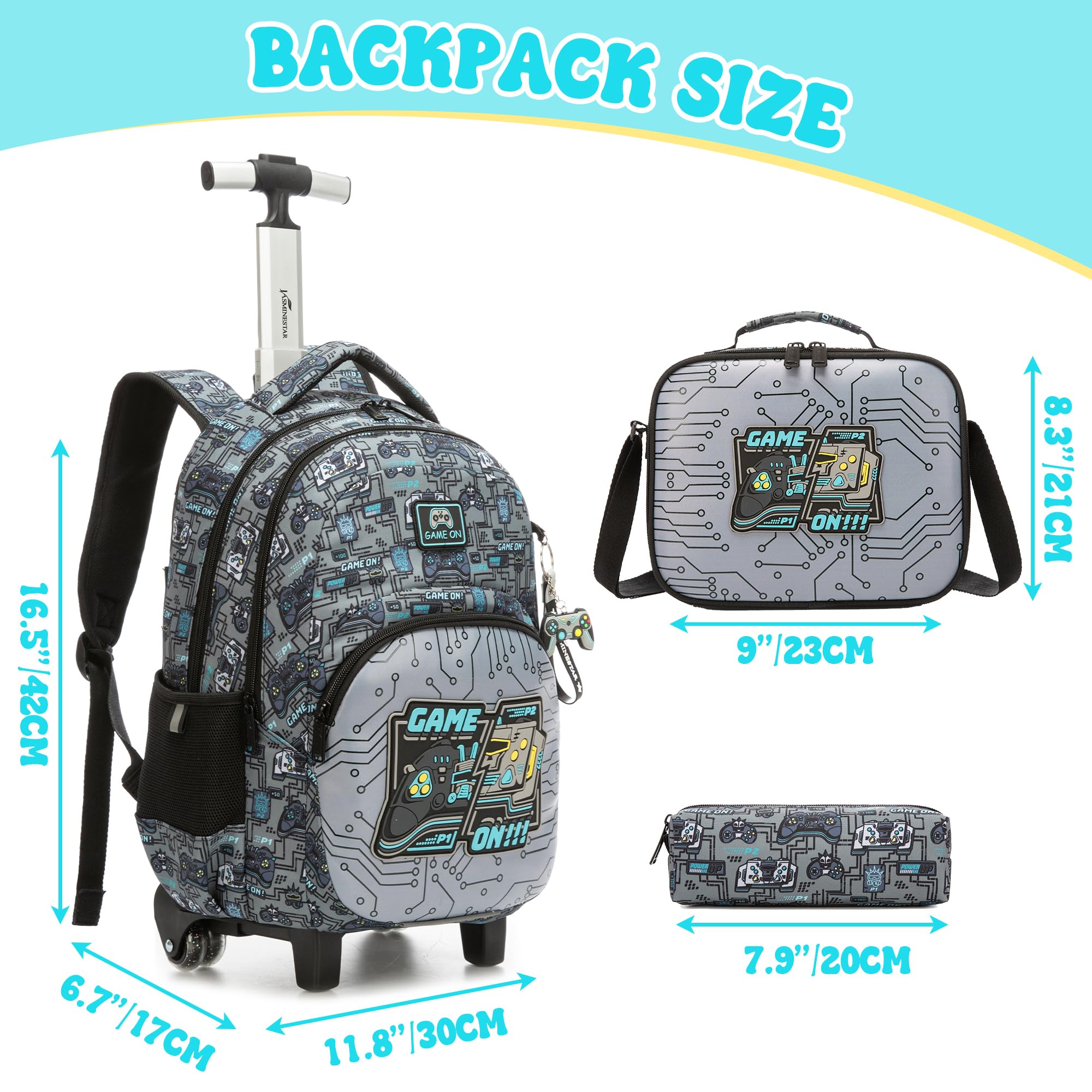 HTgroce Mochila con Ruedas Niños Primaria Ergonómica – Carrito Escolar Infantil– Mochila de Gran Capacidad para Colegio y Viaje