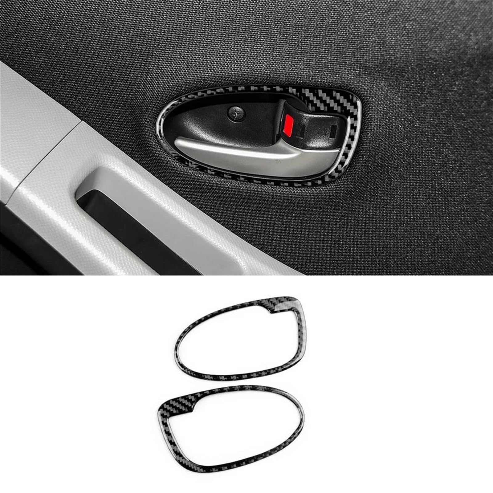 Hgmgfycx Black Carbon For Toyota For Yaris 2006 2007 2008 2009 2010 2011 Lhd Rhd Car Door Handle Frame Sticker (Black Carbon)