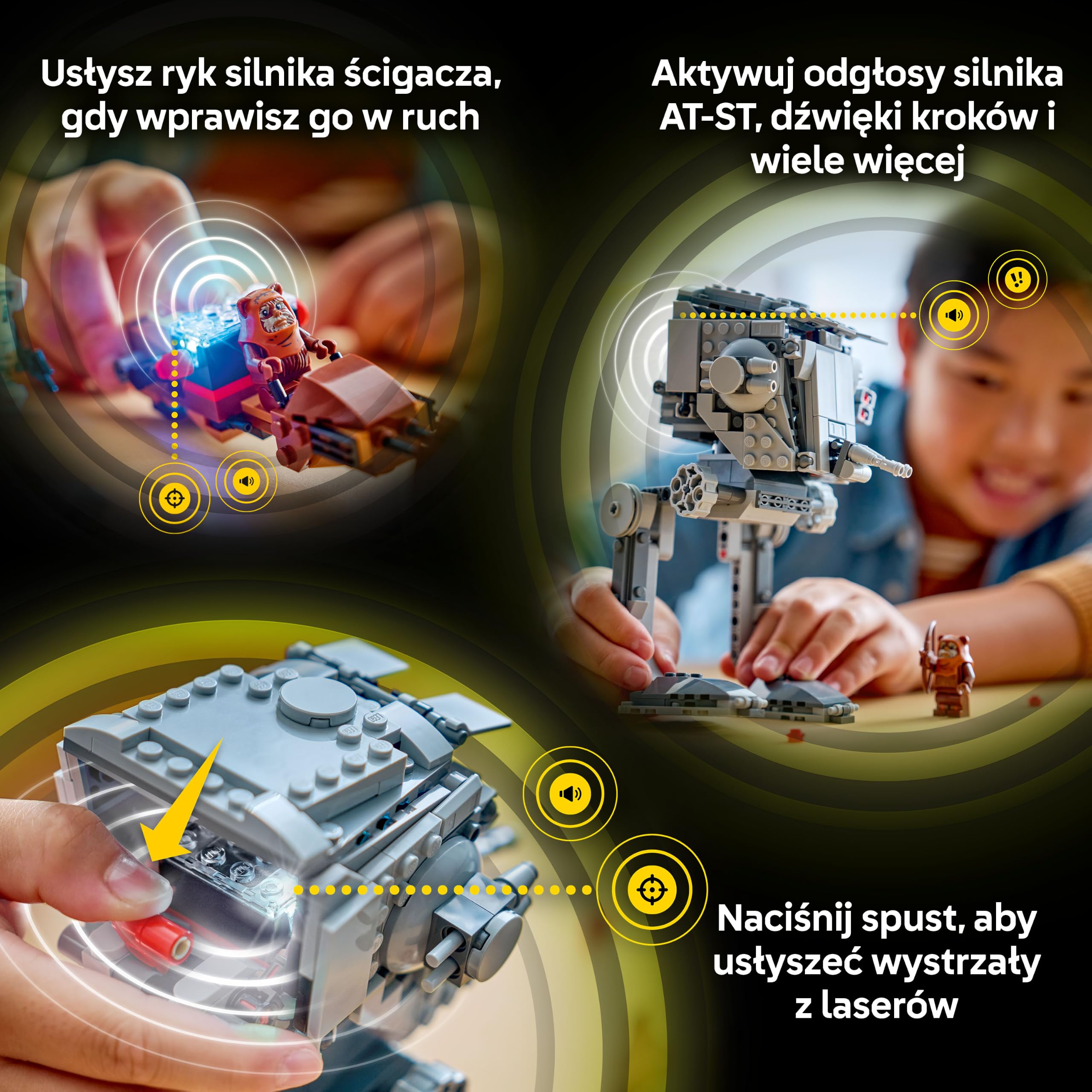LEGO Star Wars SMART Play: Atak AT-ST na Endor 75424 | Interaktywna zabawka dla dzieci 8+, seria SMART Play, prezent Star Wars, klocki dla chłopca i dziewczynki, 347 elementów