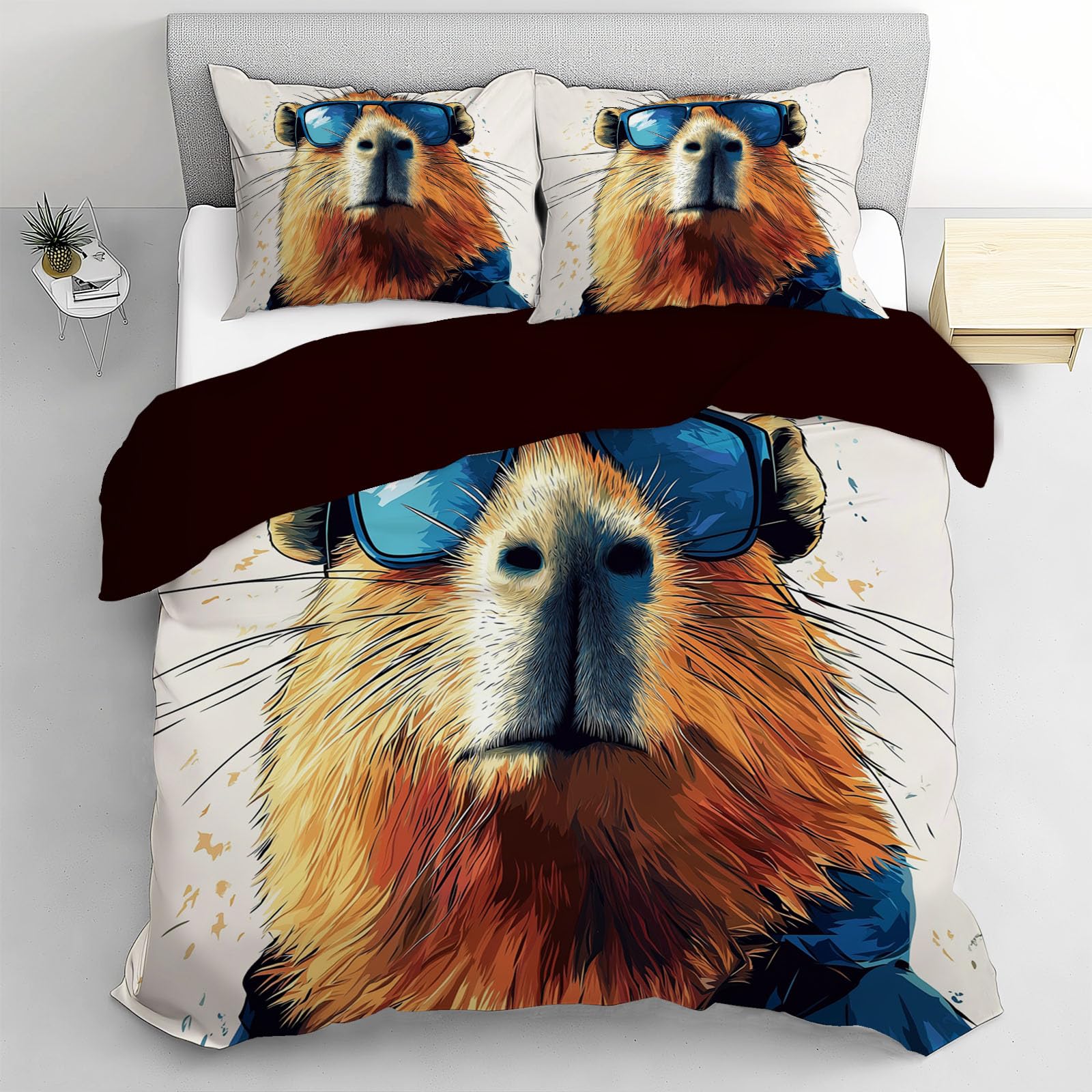 Housse de couette réversible capybara pour transformer l'ambiance de votre chambre
