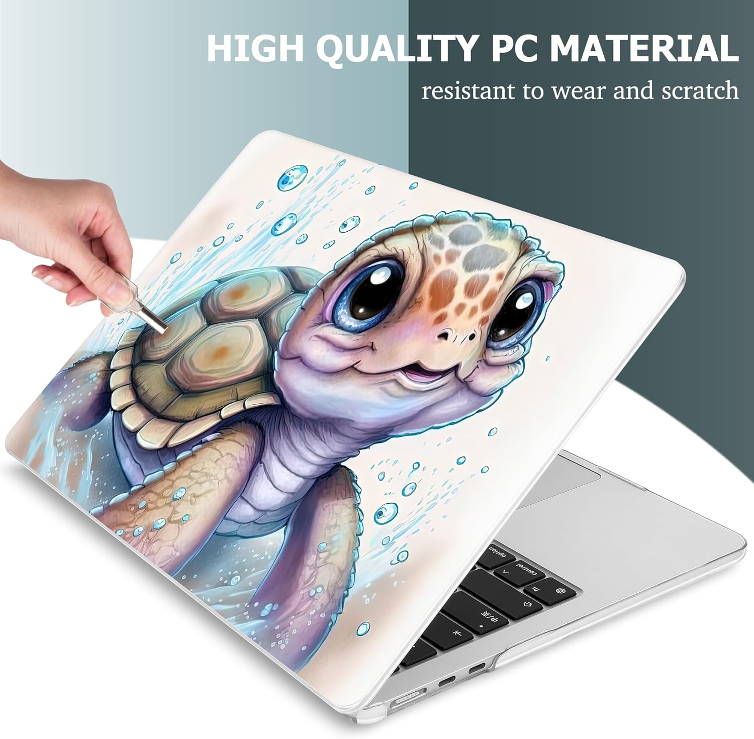 Mektron for 2024 M3 MacBook Air 13.6 Inch A3113 Case Fits 2022 2023 A2681 M2 Chip with Liquid Retina Display Touch ID, Printed Plastic Hard Shell Cover for MacBook Air 13.6", Cute Turtle - Image 8