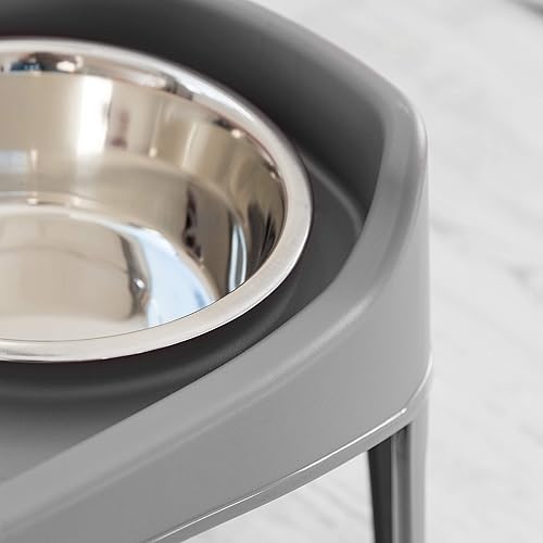Miniatura 9 de IRIS USA Adjustable Elevated Dog Bowls, Raised Feeder with 2 Stainless Steel 64 oz Bowls, Spill-Guard Rim, 12.25" or 4.63" Heights, Durable Plastic