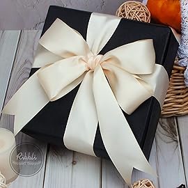 Ribbli Cream Double Faced Satin Ribbon,1-1/2 x Continuous 25 Yards,Use for Bows Bouquet,Gift Wrapping,Wedding,Floral Arrangement