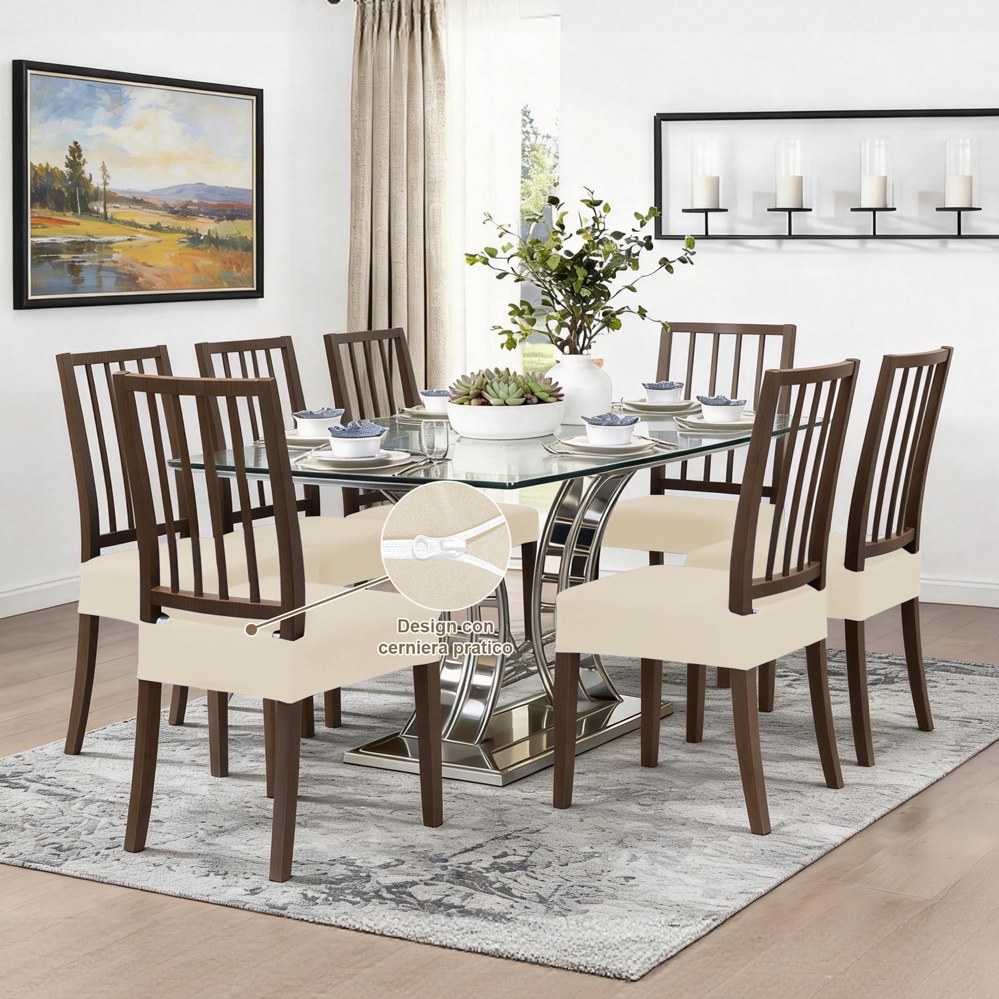 Fodere Coprisedia per Sala da Pranzo Copri Sedia da Cucina Elasticizzato Lavabile Coprisedie Cucina Senza Schienale Coprisedia Elegante Imbottito Universali Cuscini Sedie Chair Cover