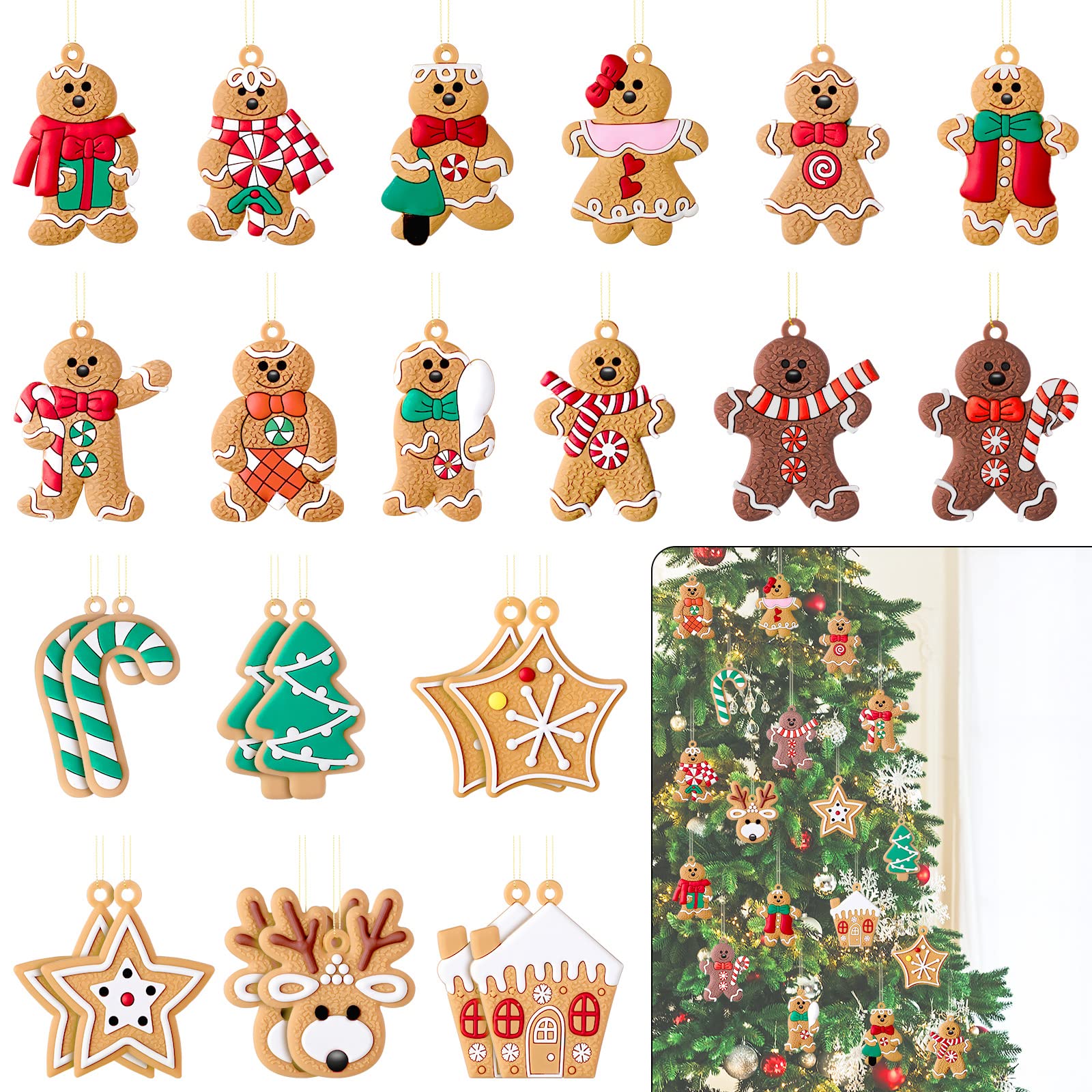 Amazon.co.jp: Sumind 24ピース ジンジャーブレッドマン クリスマス