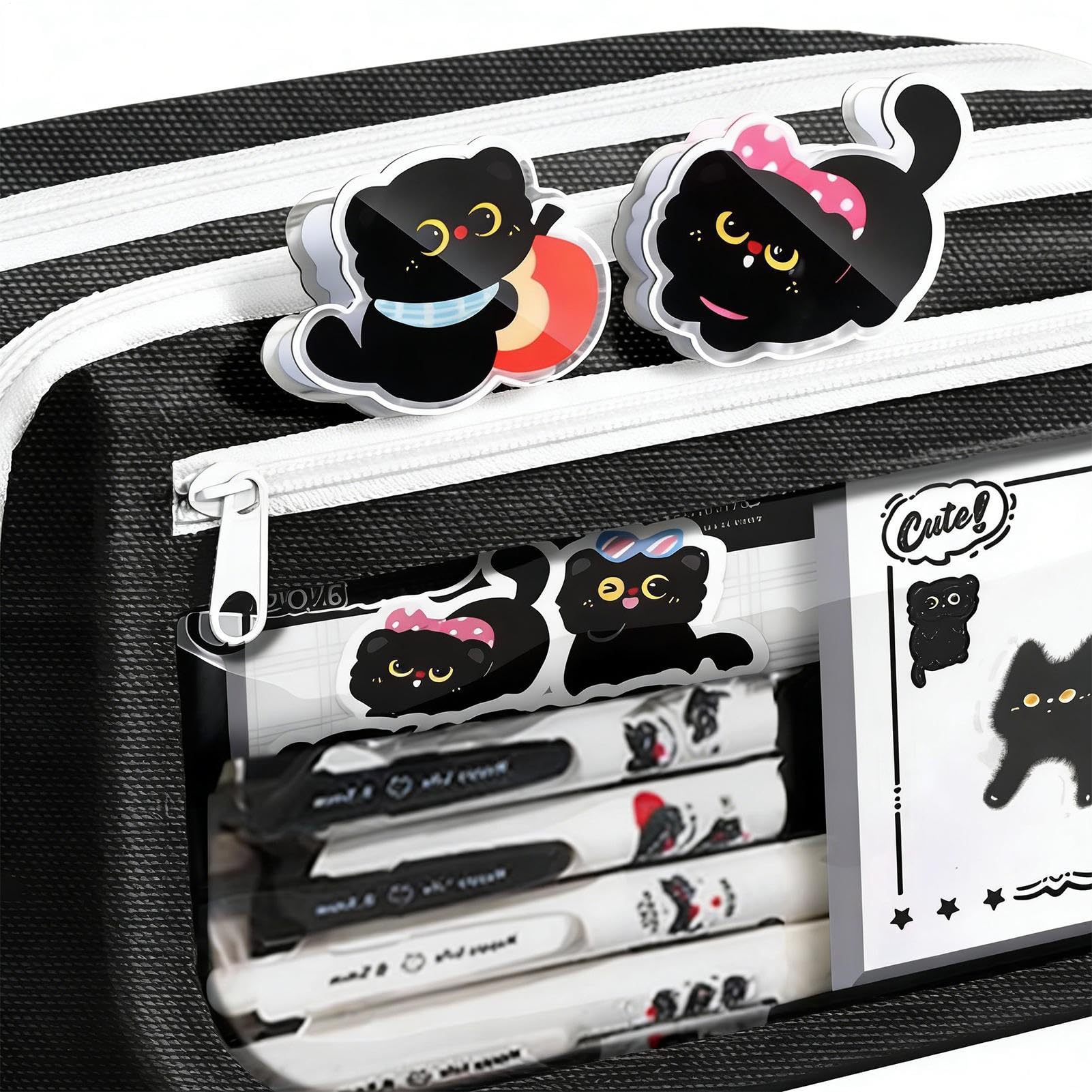 Astuccio scolastico completo – Forniture di cancelleria gatto nero per la scuola – astuccio di archiviazione grande capacità per penne e – per adolescenti studenti ufficio casa scuola regalo