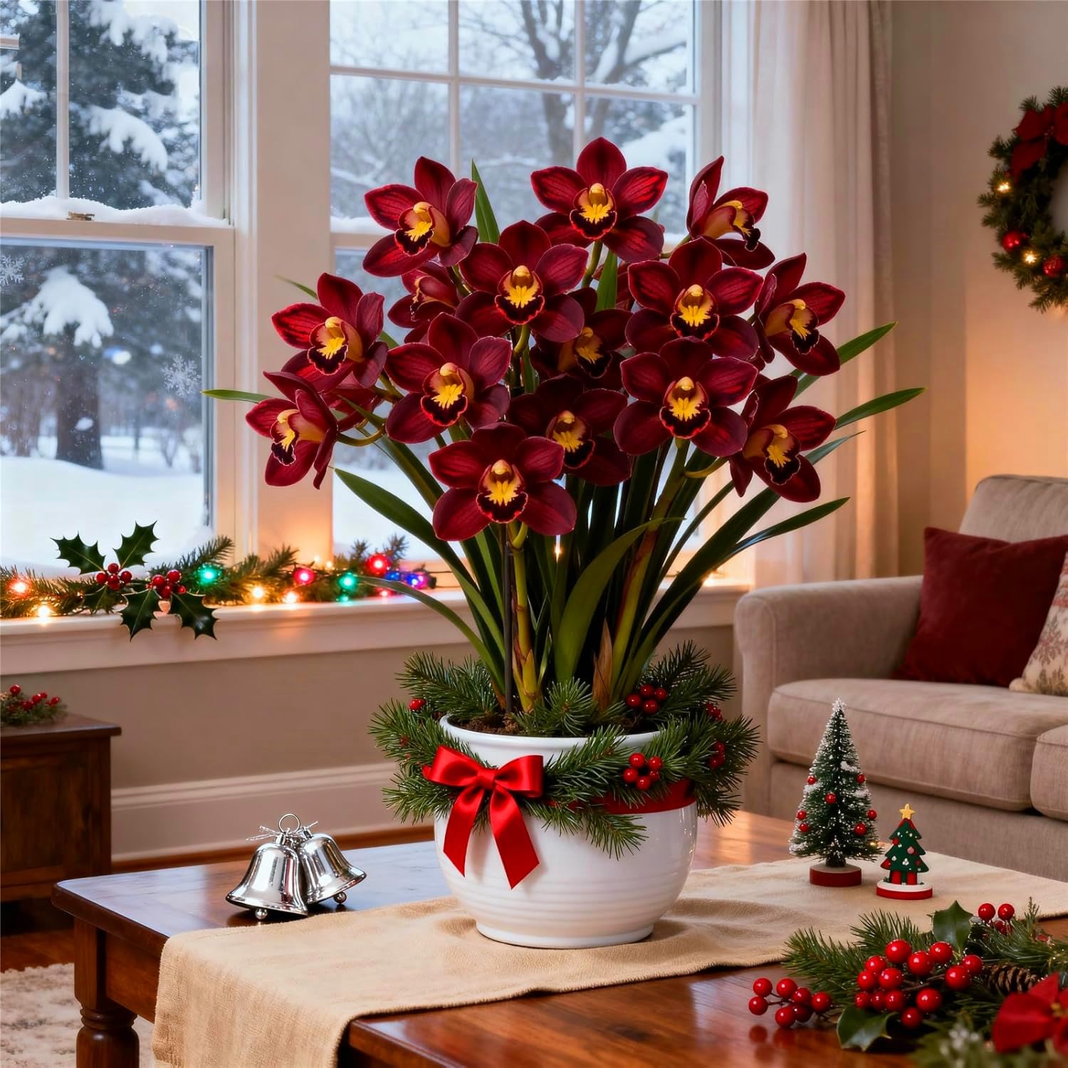 Raro Cymbidium Orchid, Perenne - Giardini e Balconi, Adatta ai principianti-15bulbi-B