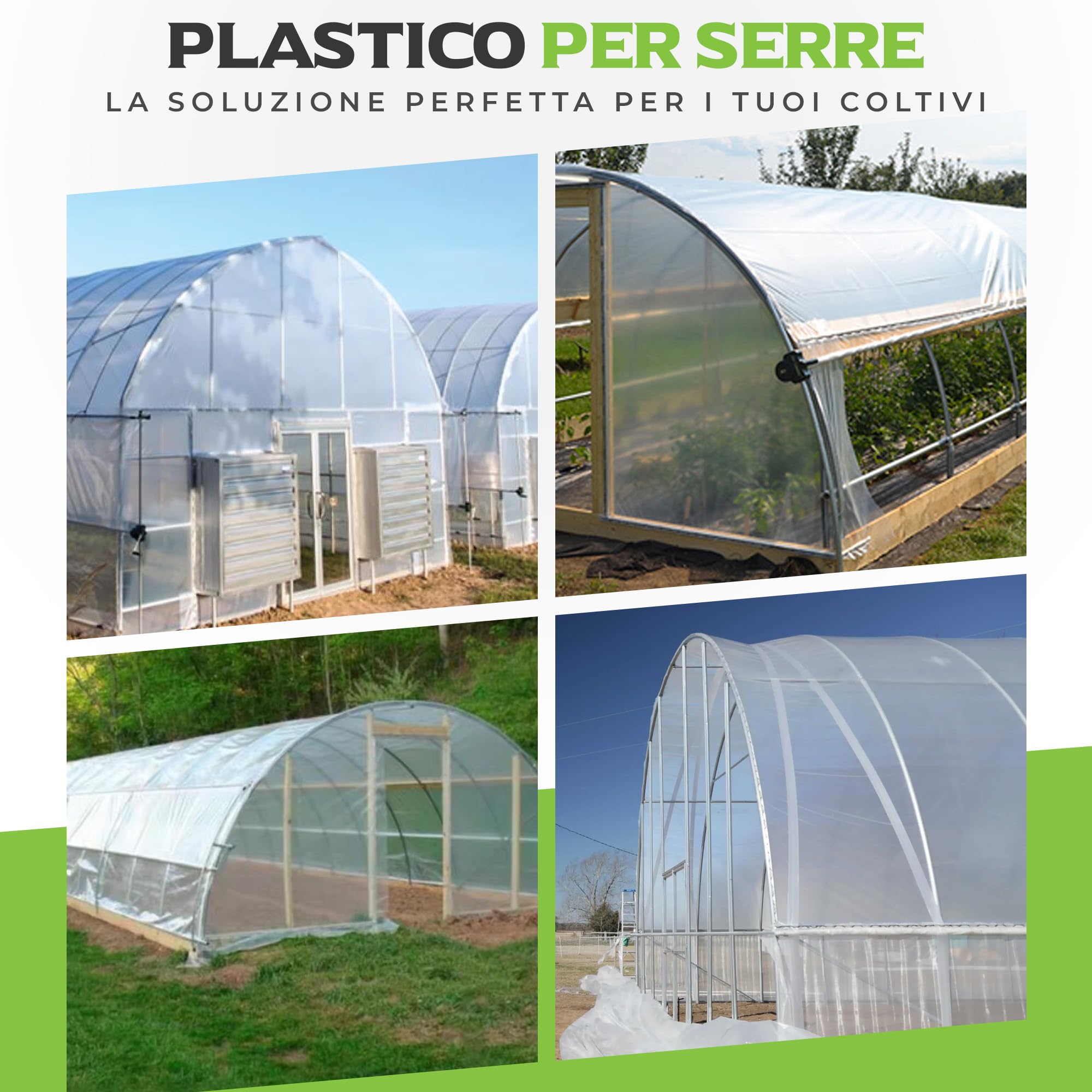 Telo per Serra Trasparente 2 x 6M | Massima Resa - 800 Gauge | Telo Plastica Trasparente | Telo Serra perfetto per Agricoltura, Orti e Giardini