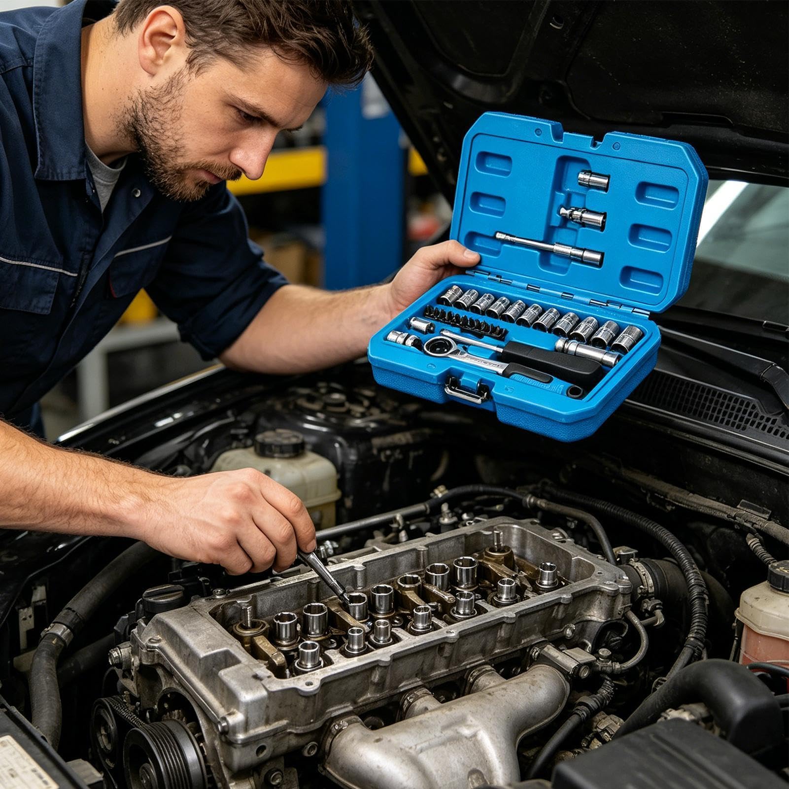 Llaves de Carraca Herramienta de Reparación Ergonómica Multifuncional | Llave De Carraca Para Mecánico para Electrónica Bricolaje Fontanería Reparación de Coches Mantenimiento de