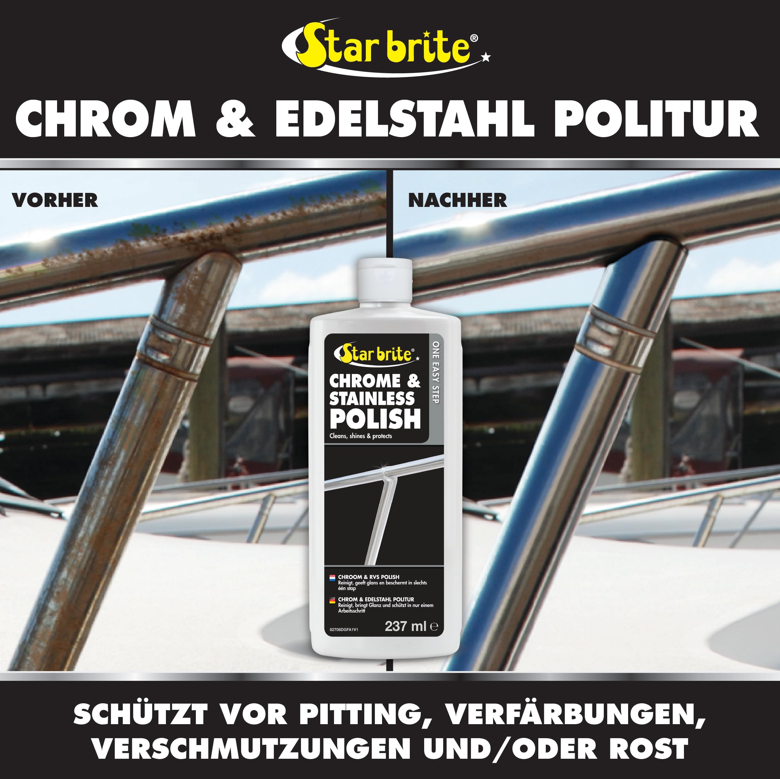 STAR BRITE DISMARINA PLASTIMO, Bajo PEDIDO-PULIMENTO para CROMADO/Inox 237ML Unisex-Adulto, Multicolor, 237 ml