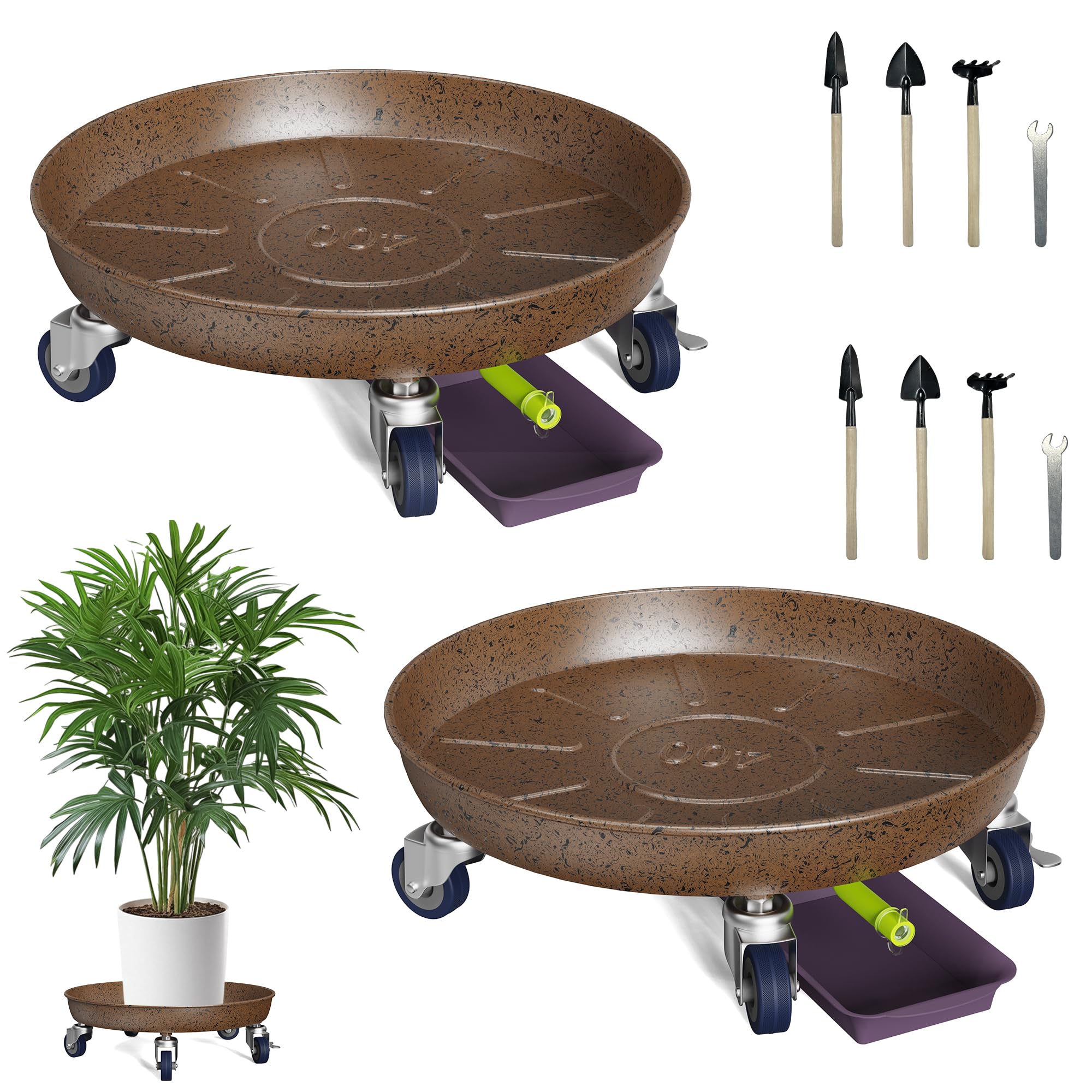 Heavy Duty Plant Caddy - Rolling Planter Dolly -9