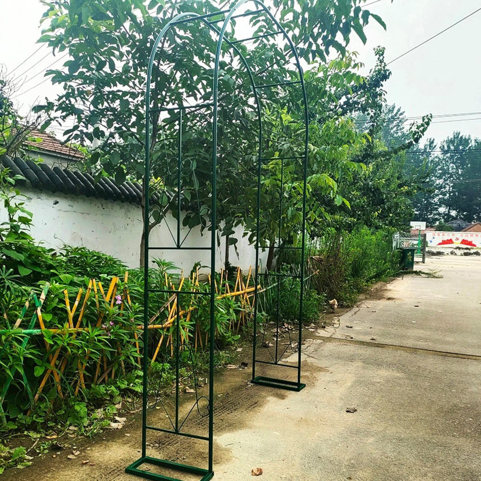 Arche de jardin en métal pour plantes grimpantes - Support extérieur 240cm pour rosiers et pelouse