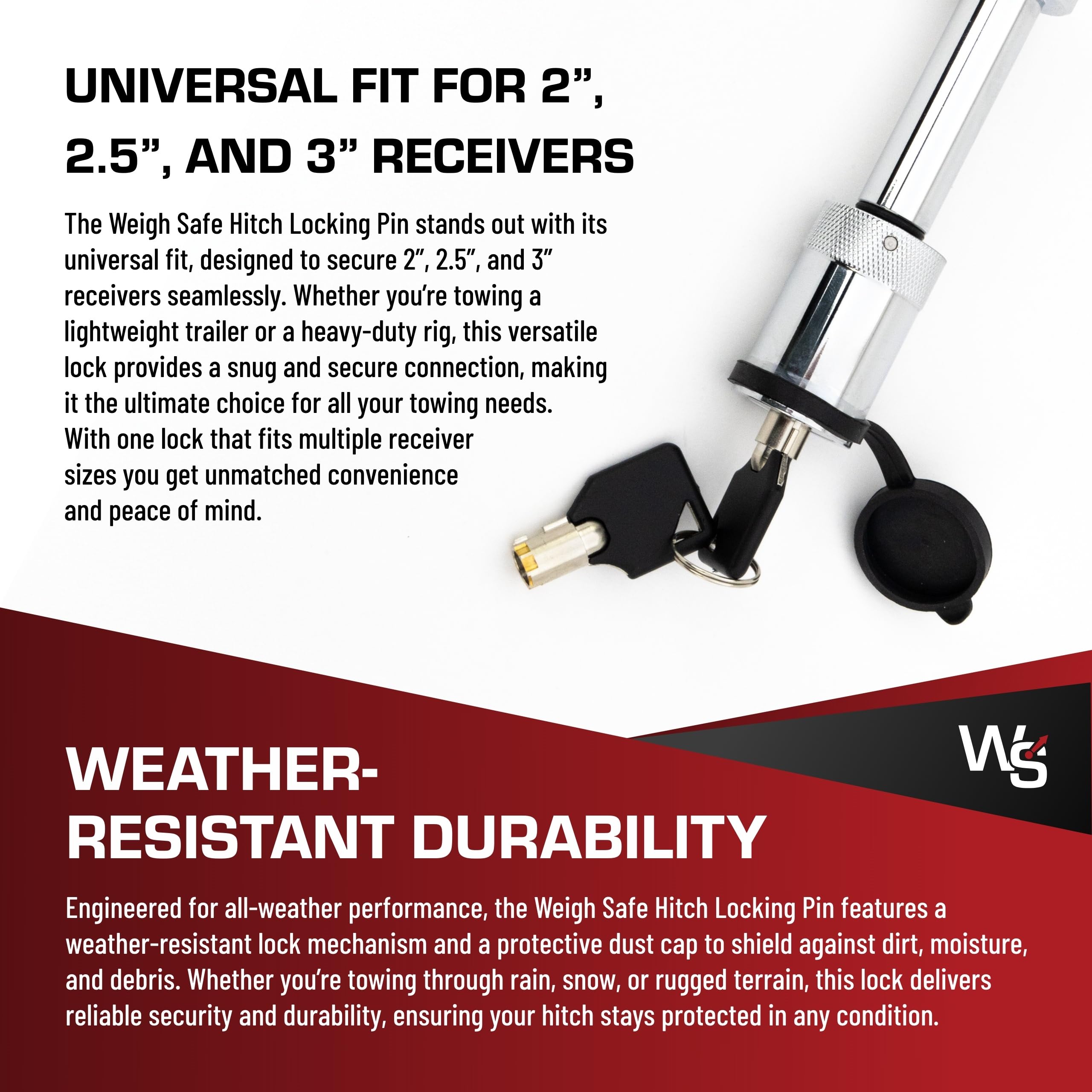 Amazon.com: Weigh Safe Hitch Locking Pin - Stainless Steel Towing 