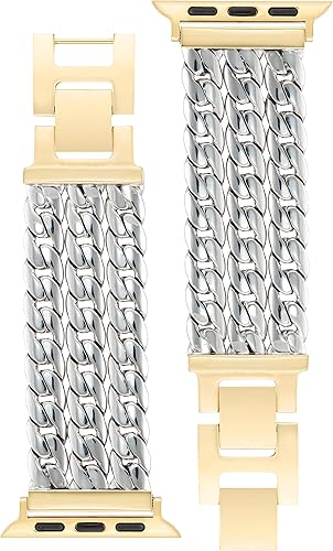 Miniatura 3 de Anne Klein Pulsera de cadena de moda para Apple Watch, segura, ajustable, repuesto de correa de Apple Watch, se adapta a la mayoría de muñecas