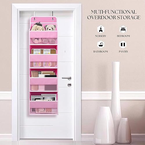 Miniatura 3 de Organizador colgante sobre la puerta con 4 bolsillos grandes armario, baño, guardería, dormitorio, almacenamiento para juguetes, cosméticos y