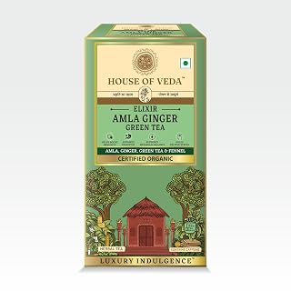 HOUSE OF VEDA Organic Amla Ginger Green Tea 25 Tea Bag