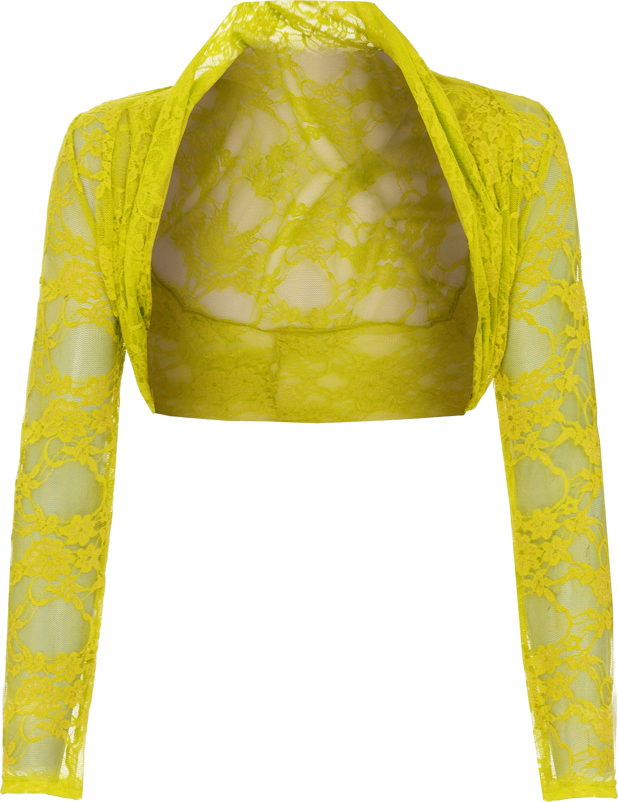 Body2Body Womens Cropped Lace Shrug Ladies Bolero Plus Size Cardigan Top Size 8-26 (12-14(M/L), Lemon)