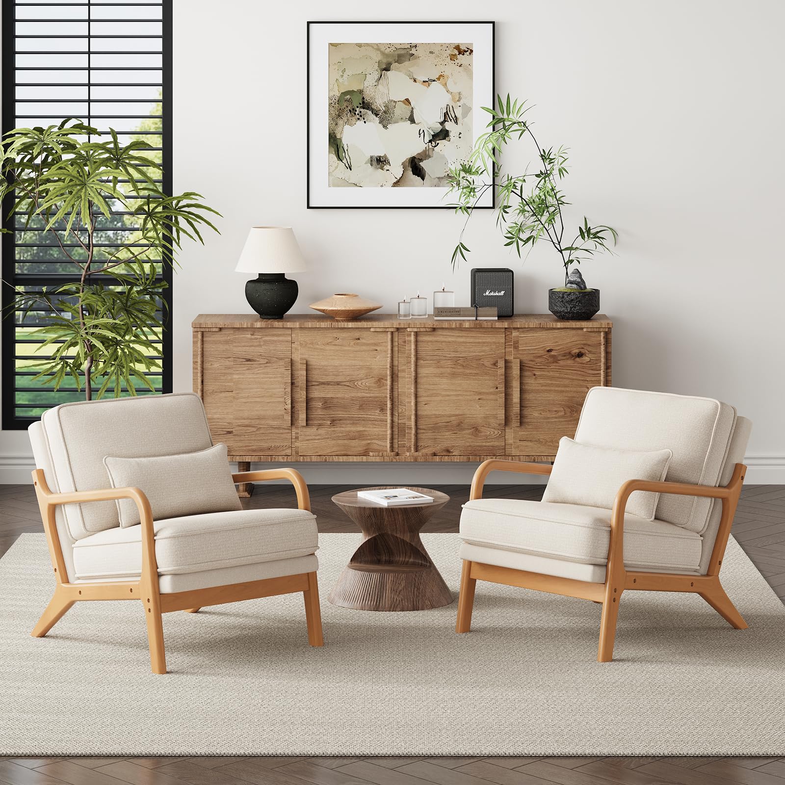 MALOL Mid-Century Accent Chair Set of 2
