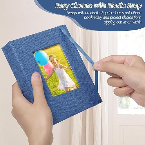 Miniatura 5 de Álbum de fotos pequeño de 6 piezas de 4 x 6 pulgadas, 26 páginas transparentes con capacidad para 52 imágenes, cubierta de lino, álbum de fotos con