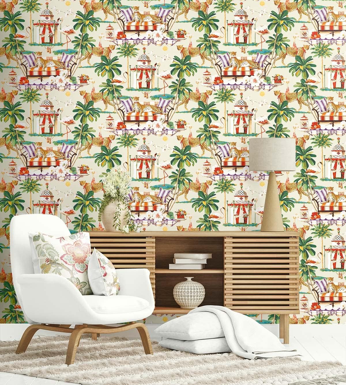 Harrison Howard Night in India Leopard Peel and Stick Wallpaper, (Multi)